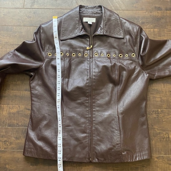 St . John Sport brown Leather Biker jacket - Picture 4 of 14